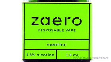 Zaeros Disposable Vape Menthol